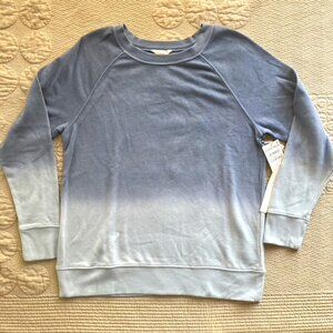Caslon Sz. S Blue Cashmere Dip Dye cotton/poly crew sweatshirt, Nordstrom